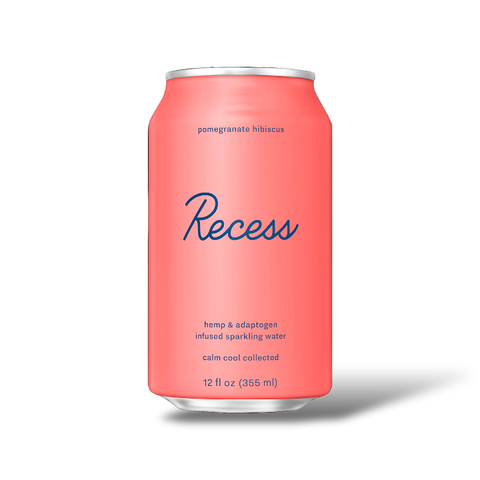 Recess Hemp & Adaptogens - Pomegranate Hibiscus - Infused Sparkling Water - 12oz