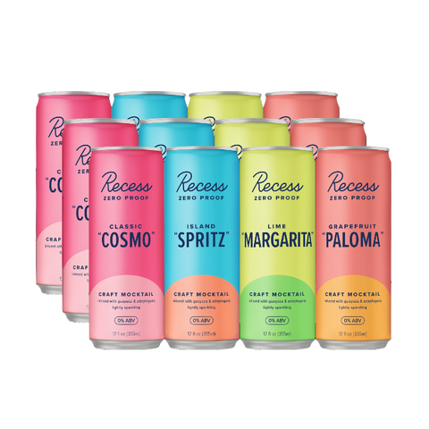 Recess Zero Proof - Craft Mocktail - Variety Pack - 12 x 12oz